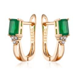 Kinel New Emerald Square Cut Zircon Drop Earrings for Women Luxury 585 Rose Gold Color High Quality Daily Fine Jewelry Best Gift