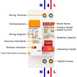 1P+N 230V DZ30L DZ40LE EPNL DPNL 6-63A Residual Current Circuit Breaker With Over And Short Current Leakage Protection RCBO MCB