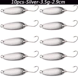 10pcs Metal Spoon Lures Baits 1.5g 2.5g 3.5g 5g Spinner Pesca Stream Bait Mini Fishing Spoon Lure For Trout Perch Pike Salmon
