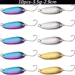 10pcs Metal Spoon Lures Baits 1.5g 2.5g 3.5g 5g Spinner Pesca Stream Bait Mini Fishing Spoon Lure For Trout Perch Pike Salmon