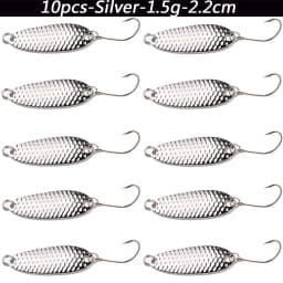 10pcs Metal Spoon Lures Baits 1.5g 2.5g 3.5g 5g Spinner Pesca Stream Bait Mini Fishing Spoon Lure For Trout Perch Pike Salmon