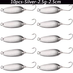 10pcs Metal Spoon Lures Baits 1.5g 2.5g 3.5g 5g Spinner Pesca Stream Bait Mini Fishing Spoon Lure For Trout Perch Pike Salmon