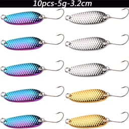 10pcs Metal Spoon Lures Baits 1.5g 2.5g 3.5g 5g Spinner Pesca Stream Bait Mini Fishing Spoon Lure For Trout Perch Pike Salmon