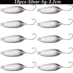 10pcs Metal Spoon Lures Baits 1.5g 2.5g 3.5g 5g Spinner Pesca Stream Bait Mini Fishing Spoon Lure For Trout Perch Pike Salmon