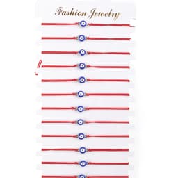 12Pcs/set Blue Eyes Rhinestone Charms Bracelet Set Fashion Handwoven Red Rope Adjustable Wrist For Women Girls Jewelry Gift