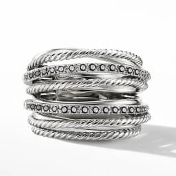 Huitan Silver Color Multiple Row Rings Shiny CZ Metallic OL Style Office Lady Versatile Finger Rings for Women Fashion Jewelry