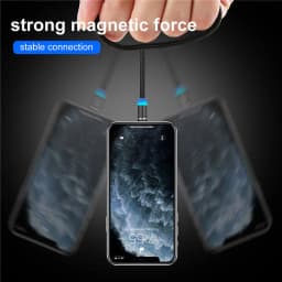 2.4A LED Magnetic USB Cable For iPhone 14 13 Xiaomi Samsung Type C Cable Fast Charging Data Charge Micro USB Cable Cord Wire