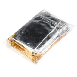 25pcs/lot Jewelry Packing Gold Color Foil Cloth Drawstring Storage Bag 7x9cm 9x12cm 10x15cm Wedding Gift Bags & Pouches