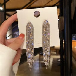 2023 Luxury Women's Earrings Rhinestone Fringe Hanging Zircon Earrings New Shiny Wedding Statement Party Jewelry Gifts