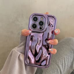 Glossy Laser Meteorite Texture Plating Phone Case For iPhone 11 12 13 14 15 16 17 Pro Max Air Plain Color Anti-knock Cover