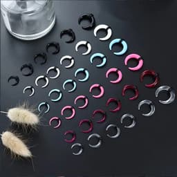 2-6pcs Acrylic C Shape Pincher Tapers Septum Buffalo Taper Expander Nose Ring Plugs Piercing Jewelry with Black O-Rings 4G-00G