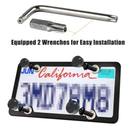 M6*20MM Anti Theft Black License Plate Screws Nut Mounting Kit W/ Wrenches for Combination Bracket of License Plate Frame Cover