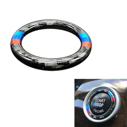 For BMW 3 Series E90 E92 E93 E89 Z4 2009-2012 Sport Carbon Fiber Engine Start Stop Push Button Ignition Key Ring Decor Trim