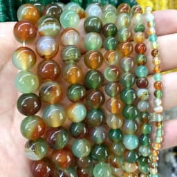 Natural Green Stone Beads Agate Crystal Jade Turquoise Loose Round Spacer Bead for Jewelry Making Diy Bracelet Accessories 15''