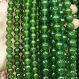 Natural Green Stone Beads Agate Crystal Jade Turquoise Loose Round Spacer Bead for Jewelry Making Diy Bracelet Accessories 15''