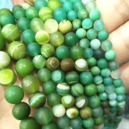 Natural Green Stone Beads Agate Crystal Jade Turquoise Loose Round Spacer Bead for Jewelry Making Diy Bracelet Accessories 15''