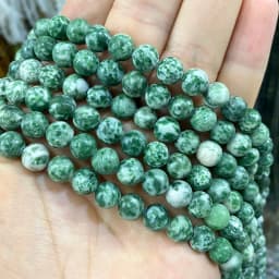 Natural Green Stone Beads Agate Crystal Jade Turquoise Loose Round Spacer Bead for Jewelry Making Diy Bracelet Accessories 15''