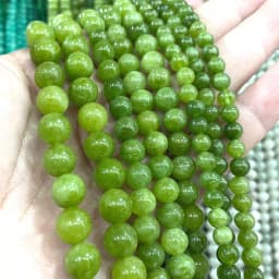 Natural Green Stone Beads Agate Crystal Jade Turquoise Loose Round Spacer Bead for Jewelry Making Diy Bracelet Accessories 15''