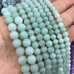 Natural Green Stone Beads Agate Crystal Jade Turquoise Loose Round Spacer Bead for Jewelry Making Diy Bracelet Accessories 15''