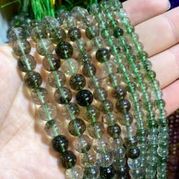 Natural Green Stone Beads Agate Crystal Jade Turquoise Loose Round Spacer Bead for Jewelry Making Diy Bracelet Accessories 15''