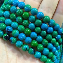 Natural Green Stone Beads Agate Crystal Jade Turquoise Loose Round Spacer Bead for Jewelry Making Diy Bracelet Accessories 15''