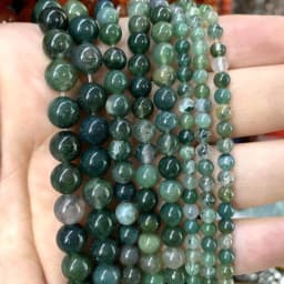 Natural Green Stone Beads Agate Crystal Jade Turquoise Loose Round Spacer Bead for Jewelry Making Diy Bracelet Accessories 15''