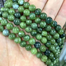 Natural Green Stone Beads Agate Crystal Jade Turquoise Loose Round Spacer Bead for Jewelry Making Diy Bracelet Accessories 15''