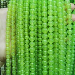 Natural Green Stone Beads Agate Crystal Jade Turquoise Loose Round Spacer Bead for Jewelry Making Diy Bracelet Accessories 15''