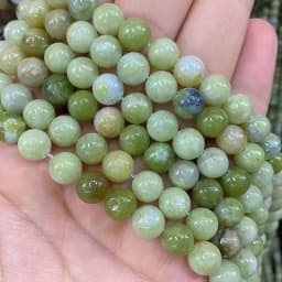 Natural Green Stone Beads Agate Crystal Jade Turquoise Loose Round Spacer Bead for Jewelry Making Diy Bracelet Accessories 15''