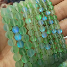 Natural Green Stone Beads Agate Crystal Jade Turquoise Loose Round Spacer Bead for Jewelry Making Diy Bracelet Accessories 15''