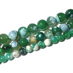 Natural Green Stone Beads Agate Crystal Jade Turquoise Loose Round Spacer Bead for Jewelry Making Diy Bracelet Accessories 15''