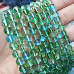 Natural Green Stone Beads Agate Crystal Jade Turquoise Loose Round Spacer Bead for Jewelry Making Diy Bracelet Accessories 15''