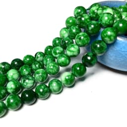 Natural Green Stone Beads Agate Crystal Jade Turquoise Loose Round Spacer Bead for Jewelry Making Diy Bracelet Accessories 15''