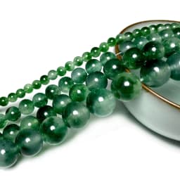 Natural Green Stone Beads Agate Crystal Jade Turquoise Loose Round Spacer Bead for Jewelry Making Diy Bracelet Accessories 15''