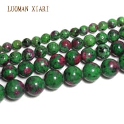 Natural Green Stone Beads Agate Crystal Jade Turquoise Loose Round Spacer Bead for Jewelry Making Diy Bracelet Accessories 15''