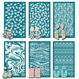 SNASAN Silk Screen Stencils Mesh Transfer Printing Tools Tulip Cat For DIY Painting Stencil Polymer Clay Earrings Jewelry Making