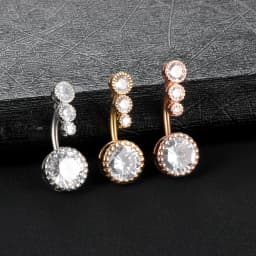 1PC Stainless Steel Belly Button Rings Crystal Piercing Drop Dangle Navel Piercing Earring Belly Piercing Sexy Body Jewelry