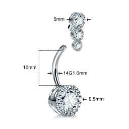 1PC Stainless Steel Belly Button Rings Crystal Piercing Drop Dangle Navel Piercing Earring Belly Piercing Sexy Body Jewelry