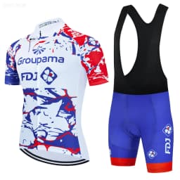 Cycling Jersey Set 2023 FDJ Cycling Bicycle Suit Bicycle Short Sleeve Cycling Clothing Bike Maillot Cycling Jersey Bib Shorts