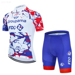 Cycling Jersey Set 2023 FDJ Cycling Bicycle Suit Bicycle Short Sleeve Cycling Clothing Bike Maillot Cycling Jersey Bib Shorts