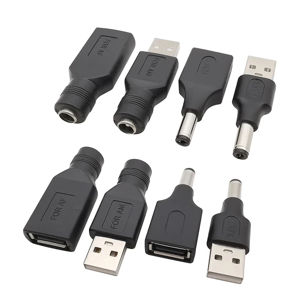 1/2/5Pcs 5.5*2.1mm Female Jack Socket to USB 2.0 Type A Male Plug DC Connector 5V Power Plugs Adapter for Laptop