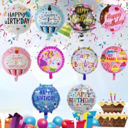 10PCS/PACK 18 inch Happy Birthday Ball Birthday Party Decoration Aluminum Film Balloon Random Color