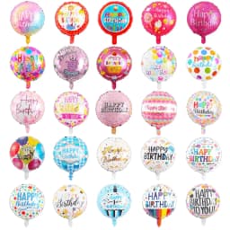 10PCS/PACK 18 inch Happy Birthday Ball Birthday Party Decoration Aluminum Film Balloon Random Color