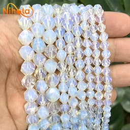 Natural Stone Faceted Turquoise Tiger Eye Stone Jaspers Quartz Agates Loose Spacers Beads for Jewelry Making 14" Inch 6/8/10mm