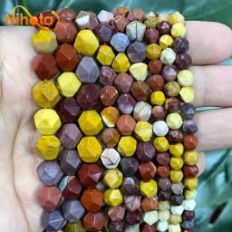 Natural Stone Faceted Turquoise Tiger Eye Stone Jaspers Quartz Agates Loose Spacers Beads for Jewelry Making 14" Inch 6/8/10mm