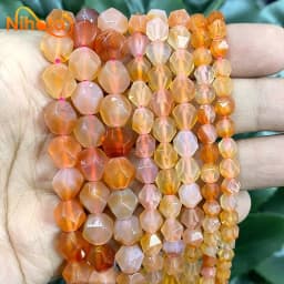 Natural Stone Faceted Turquoise Tiger Eye Stone Jaspers Quartz Agates Loose Spacers Beads for Jewelry Making 14" Inch 6/8/10mm
