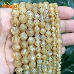 Natural Stone Faceted Turquoise Tiger Eye Stone Jaspers Quartz Agates Loose Spacers Beads for Jewelry Making 14" Inch 6/8/10mm