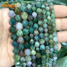 Natural Stone Faceted Turquoise Tiger Eye Stone Jaspers Quartz Agates Loose Spacers Beads for Jewelry Making 14" Inch 6/8/10mm