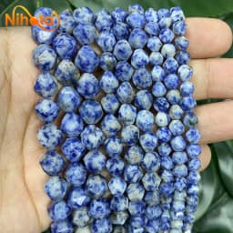 Natural Stone Faceted Turquoise Tiger Eye Stone Jaspers Quartz Agates Loose Spacers Beads for Jewelry Making 14" Inch 6/8/10mm