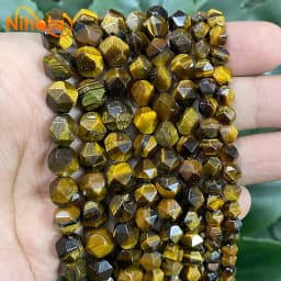 Natural Stone Faceted Turquoise Tiger Eye Stone Jaspers Quartz Agates Loose Spacers Beads for Jewelry Making 14" Inch 6/8/10mm